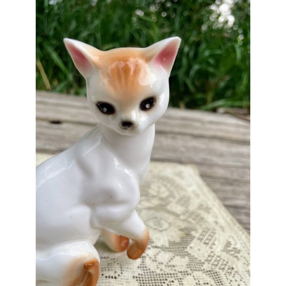 Vintage 1950s Bone China Cat Figurine Orange, white - Picture 8 of 11
